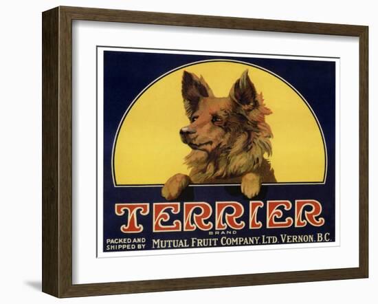 Terrier Label-null-Framed Giclee Print