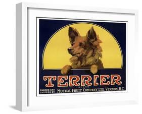 Terrier Label-null-Framed Giclee Print