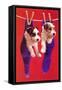 Terrier Puppies in Socks, Retro-null-Framed Stretched Canvas