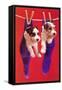 Terrier Puppies in Socks, Retro-null-Framed Stretched Canvas