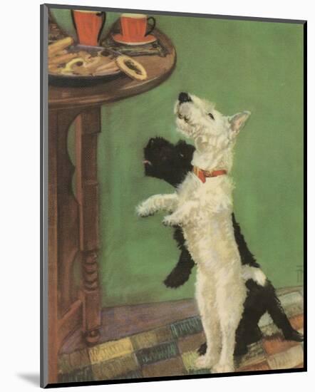 Terrier Trouble V-null-Mounted Art Print