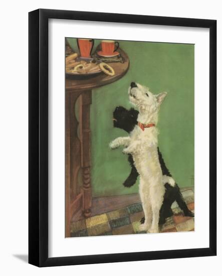 Terrier Trouble V-null-Framed Art Print