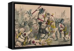 Terrific Combat Between Richard Coeur De Lion and Saladin, 1850-John Leech-Framed Stretched Canvas