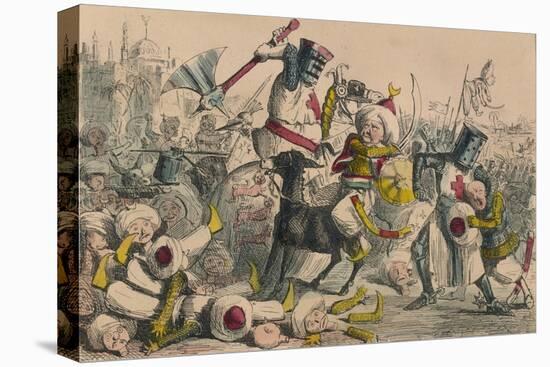 Terrific Combat Between Richard Coeur De Lion and Saladin, 1850-John Leech-Stretched Canvas