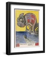 Terrified by German U-Boats the English Pretend to be Neutral-Franz Juttner-Framed Art Print