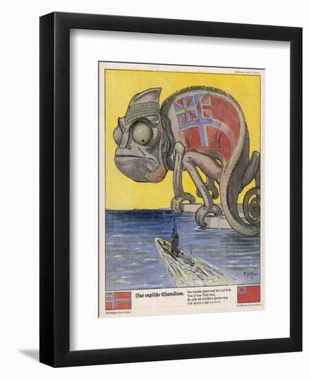 Terrified by German U-Boats the English Pretend to be Neutral-Franz Juttner-Framed Art Print