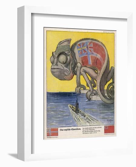 Terrified by German U-Boats the English Pretend to be Neutral-Franz Juttner-Framed Art Print