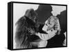 Terrified Woman Being Attacked by Gorilla-null-Framed Stretched Canvas