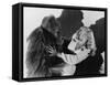 Terrified Woman Being Attacked by Gorilla-null-Framed Stretched Canvas