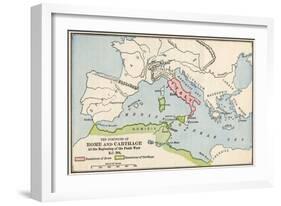 Territories of Rome and Carthage at the Outset of the Punic Wars, 264 BC-null-Framed Giclee Print