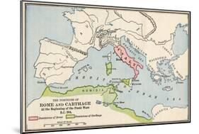 Territories of Rome and Carthage at the Outset of the Punic Wars, 264 BC-null-Mounted Giclee Print