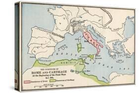 Territories of Rome and Carthage at the Outset of the Punic Wars, 264 BC-null-Stretched Canvas