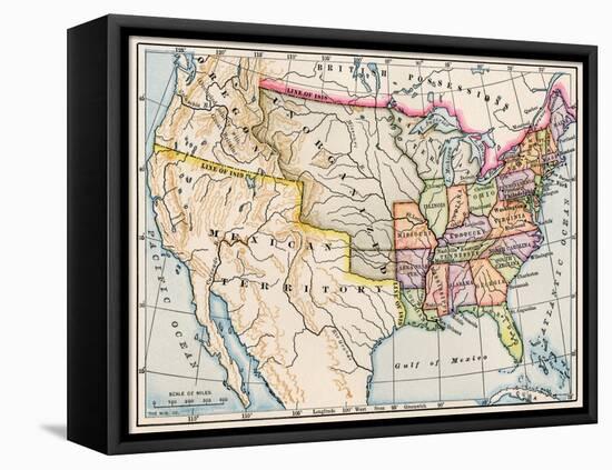 Territories of the United States in 1830-null-Framed Stretched Canvas