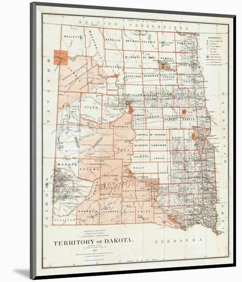 Territory of Dakota, c.1879-null-Mounted Art Print