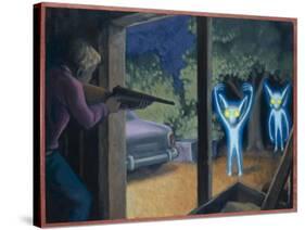 Terrorised by Small Glowing Aliens at a Farm Near Hopkinsville-Michael Buhler-Stretched Canvas