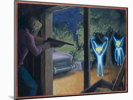 Terrorised by Small Glowing Aliens at a Farm Near Hopkinsville-Michael Buhler-Mounted Art Print