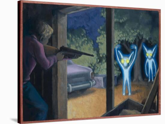 Terrorised by Small Glowing Aliens at a Farm Near Hopkinsville-Michael Buhler-Stretched Canvas