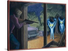 Terrorised by Small Glowing Aliens at a Farm Near Hopkinsville-Michael Buhler-Stretched Canvas