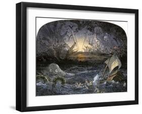 Terrors in the Sea of Darkness-null-Framed Premium Giclee Print