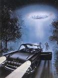 New Hampshire, Betty and Barney Hill Driving at Night See a UFO-Terry Hadler-Stretched Canvas