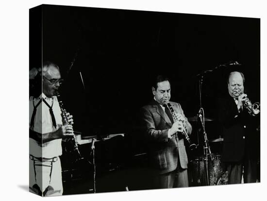 Terry Lightfoot, Peanuts Hucko and Billy Butterfield Playing at Potters Bar, Hertfordshire, 1986-Denis Williams-Stretched Canvas