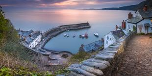 Clovelly Harbour-Terry Mathews-Stretched Canvas