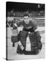 Terry Sawchuck, Star Goalie for the Detroit Red Wings, Posing in Front of Goal at Ice Arena-Alfred Eisenstaedt-Stretched Canvas