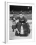 Terry Sawchuck, Star Goalie for the Detroit Red Wings, Posing in Front of Goal at Ice Arena-Alfred Eisenstaedt-Framed Premium Photographic Print