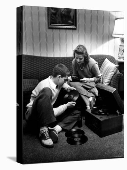 Terry Williams and Beverly Lanphere are teenagers who are going steady-Nina Leen-Stretched Canvas