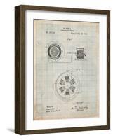 Tesla Alternating Motor Patent-Cole Borders-Framed Art Print