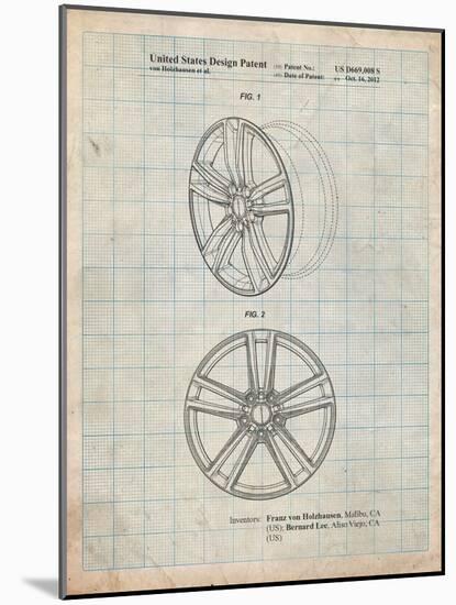 Tesla Car Wheels Patent-Cole Borders-Mounted Art Print