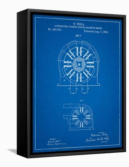 Tesla Coil Patent-Cole Borders-Framed Stretched Canvas