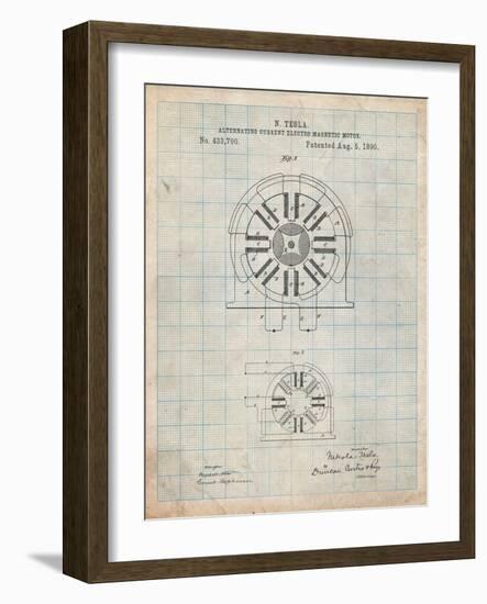 Tesla Coil Patent-Cole Borders-Framed Art Print