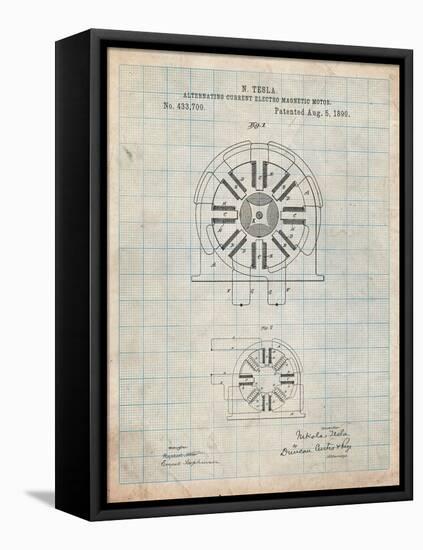 Tesla Coil Patent-Cole Borders-Framed Stretched Canvas