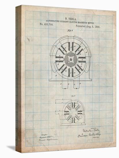 Tesla Coil Patent-Cole Borders-Stretched Canvas