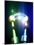 Tesla Coils Firing, Artwork-Victor Habbick-Mounted Photographic Print