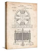 Tesla Electro Motor Patent-Cole Borders-Stretched Canvas