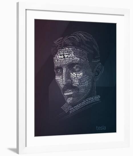 Tesla Typography Quotes-Lynx Art Collection-Framed Art Print