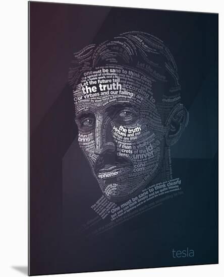 Tesla Typography Quotes-Lynx Art Collection-Mounted Art Print