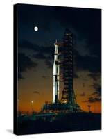 Test Flight of Giant Saturn V Rocket for Apollo 4 Mission at Kennedy Space Center, Nov 8, 1967-null-Stretched Canvas
