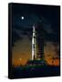 Test Flight of Giant Saturn V Rocket for Apollo 4 Mission at Kennedy Space Center, Nov 8, 1967-null-Framed Stretched Canvas