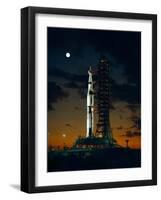 Test Flight of Giant Saturn V Rocket for Apollo 4 Mission at Kennedy Space Center, Nov 8, 1967-null-Framed Photo