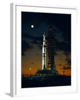 Test Flight of Giant Saturn V Rocket for Apollo 4 Mission at Kennedy Space Center, Nov 8, 1967-null-Framed Photo