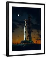 Test Flight of Giant Saturn V Rocket for Apollo 4 Mission at Kennedy Space Center, Nov 8, 1967-null-Framed Photo