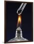 Test tube with liquid, over flame-null-Framed Photographic Print