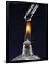 Test tube with liquid, over flame-null-Framed Photographic Print