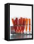Test tubes filled with orange liquid-Kristopher Grunert-Framed Stretched Canvas