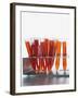 Test tubes filled with orange liquid-Kristopher Grunert-Framed Photographic Print