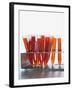 Test tubes filled with orange liquid-Kristopher Grunert-Framed Photographic Print