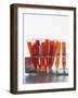 Test tubes filled with orange liquid-Kristopher Grunert-Framed Photographic Print